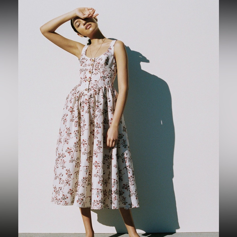 Ciao Lucia Coretta Floreale Floral Bustier Midi Dress